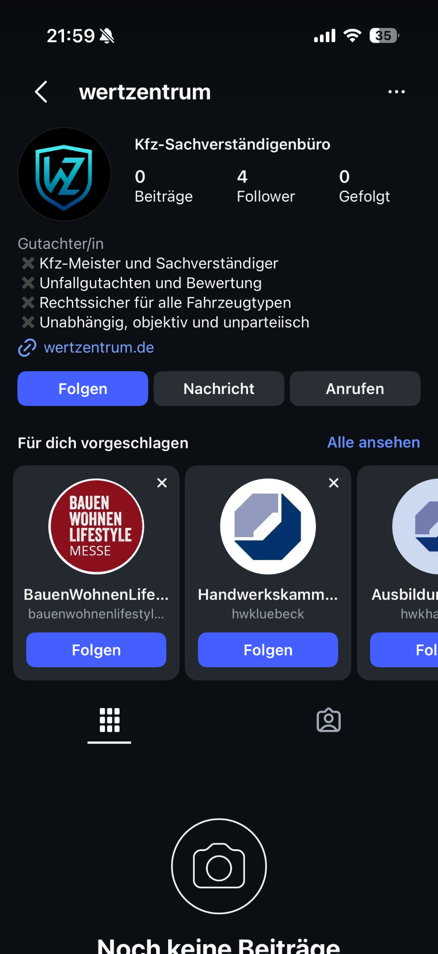 Wertzentrum Kfz-Sachverständigenbüro Instagram, Vorher