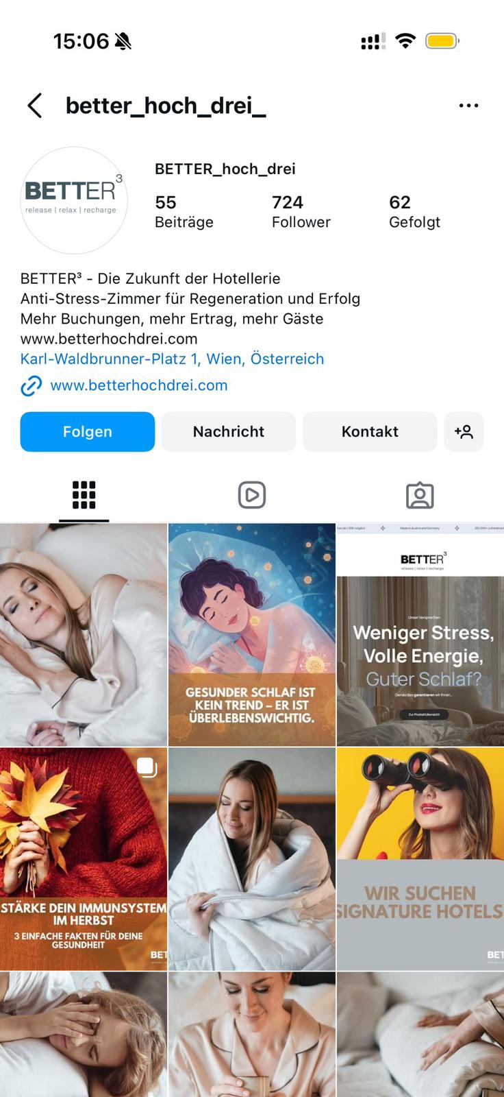 BETTER³ Instagram Relaunch, Vorher