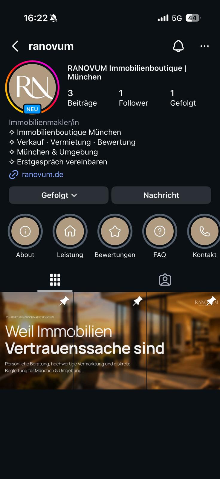 RANOVUM Immobilienboutique Instagram, Nachher