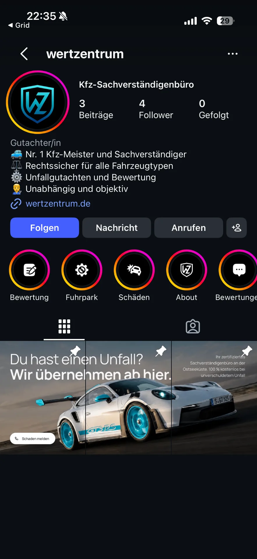 Wertzentrum Kfz-Sachverständigenbüro Instagram, Nachher